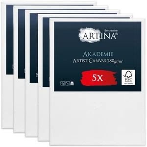 Artina 5er Set Malplane 30x40 cm 100% Baumwolle 280g/m² Holzrahmen - Bild 1 von 24