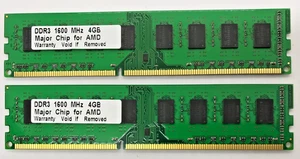 Major Chip for AMD 8GB (2x4GB) DDR3 1600Mhz #R2571 - Bild 1 von 2