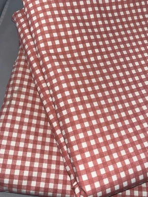 RARE! Vintage 1992 RALPH LAUREN King Flat Sheet  Irr Medium Gingham Pink - Image 1 of 4