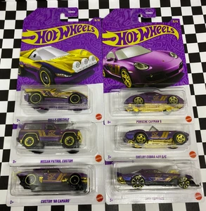 *SET COMPLETO* Hot Wheels 2025 Viola e Oro Serie Mix 2 Chase Car, ecc 1/64 - Foto 1 di 8