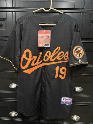 Camiseta de béisbol cosida Majestic Baltimore Orioles Chris Davis #19, talla 48 L Foto 1 de 4