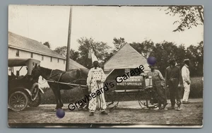 RPPC Parade Clows Street Sprinkler NORRIDGEWOCK ME Maine Real Photo Postcard - Picture 1 of 2