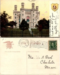 Postcard of a castle in Baton Rouge, Louisiana with handwritten message - Picture 1 of 1