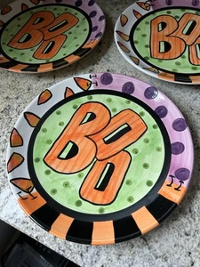 VINTAGE VICKI CARROLL DESIGNS BOO HALLOWEEN DINNER PLATE - Picture 1 of 4