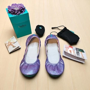 Tieks Customized Purple Glitter Size 11 Ballet Flats - Picture 1 of 9