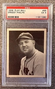 1939 Play Ball #96 Ernest “Babe” Phelps Brooklyn Dodgers Vintage Graded PSA 5 - Picture 1 of 2