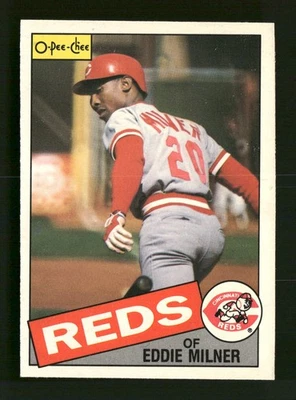 1985 O-Pee-Chee #198 Eddie Milner Cincinnati Reds - Image 1 of 2