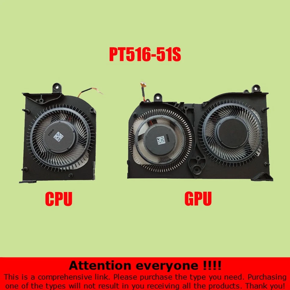 New CPU / GPU Fan For ACER PT516-51S Predator Triton 500 SE Gaming Laptop US - Image 1 of 1