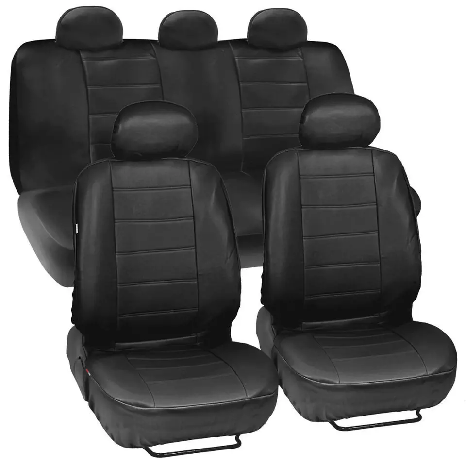 Juego completo de fundas de asiento de auto de cuero negro ProSyn para Hyundai Sonata Foto 1 de 4