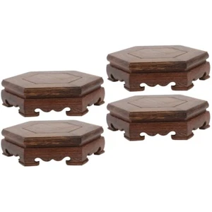 2 Count Vase Base Wooden Display Pedestal Rustic Flower Pot Office - Picture 1 of 12
