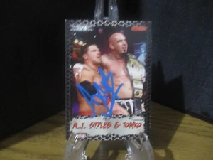 WRESTLER AJ STYLES HANDSIGNIERTE/SIGNIERTE TRISTAR KARTE #2...TNA WRESTLING -WWE - Bild 1 von 4