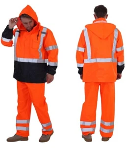 Hi Vis Regenjacke, Klasse 3 Warnschutz Regenbekleidung für Herren, Regenanzüge für mich - Bild 1 von 2