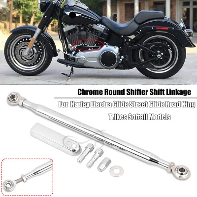 Chrome Round Shift Linkage Shifter For Harley Heritage Softail Road King FLHR Foto 1 de 4