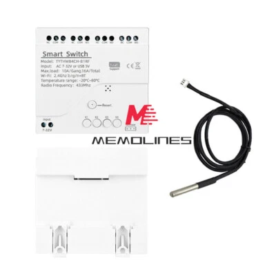 4 Channel Tuya Smart Temperature Humidity Switch Module Sensor Work For Home - Image 1 of 4