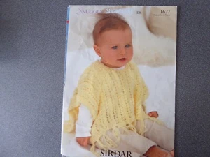 KNITTING PATTERN SIRDAR SNUGGLY DK PONCHO 1627 3 MNTHS TO 8 YEARS - Picture 1 of 5