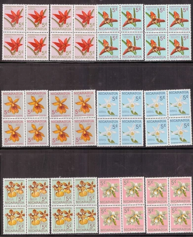 Nicaragua,Scott#RA66-RA75,Flowers,Block of 4,MNH,Scott=$20 Cover