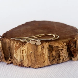 14k Real Gold Earring Hooks - Hammered End 14k Solid Gold French Wire - Shepherd - Picture 1 of 7