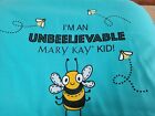 Mary Kay Beauty T Shirt youth XL teal I,m an Unbeelievable MK Kid child Bee 