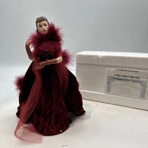GONE WITH THE WIND DAVE GROSSMAN SCARLETT O'HARA IN RED DRESS FIGURINE - COA - Picture 1 of 4