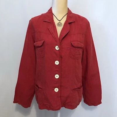 J. Jill Lightweight Linen Shirt Jacket Women L - Image 1 of 4