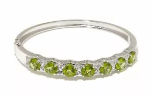Brazalete con bisagras de circón blanco y peridoto de plata esterlina de joyería Meher's - Imagen 1 de 2