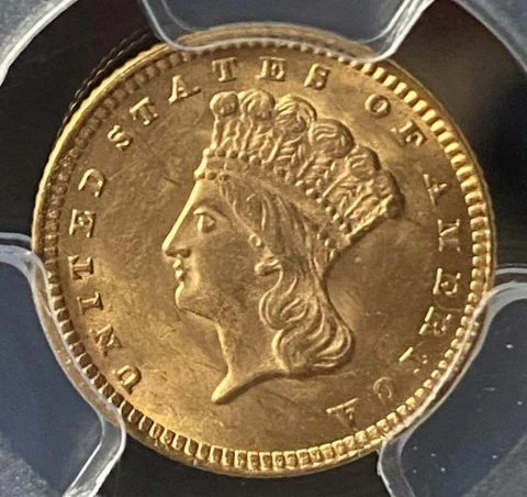 1874 G$1 PCGS MS64 Cover