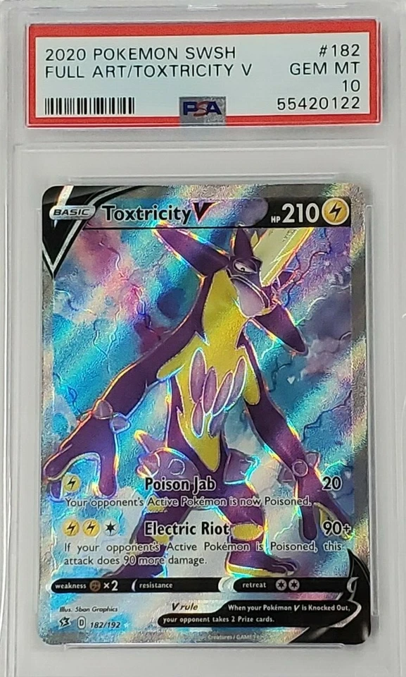 1x Toxtricity V Ultra Rare Pokemon Sword & Shield: Rebel Clash 182/192 PSA 10 - Image 1 of 1