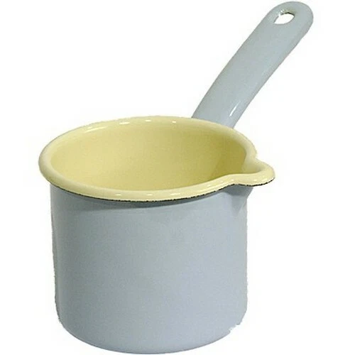 Riess Emaille Schnabeltopf mit Stiel 0,5 l blau Milchtopf Emailletopf Pastell - Bild 1 von 1