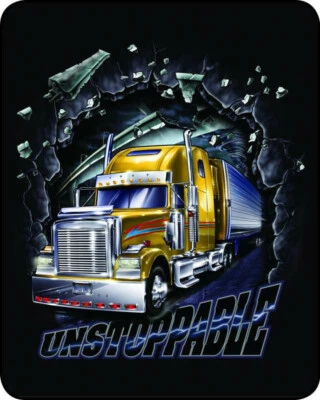 QUEEN SIZE UNSTOPPABLE FREIGHT TRUCK SEMI HEAVY WEIGHT WARM  BLANKET 79"x96" - Image 1 of 2