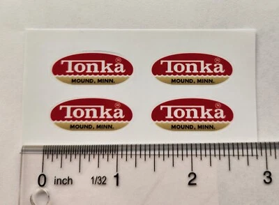 Tonka 标志贴纸 1964 年至 1969 年老式卡车椭圆形乙烯基贴花 — 第 1/2 张图片
