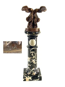 Salvador Dali 1904 / DOUBLE NIKE DE SAMOTHRACE / Bronze auf Marmorsäule /H 31 cm - Bild 1 von 19
