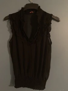 Forever 21 Sheer Black Top S - Picture 1 of 4