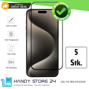 Apple iPhone 16 16 Plus 16 Pro 16 Pro Max Panzerfolie Full Screen Glas Folie 9H - Bild 1 von 1