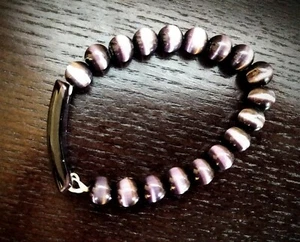 Schönes & einzigartiges Armband mit braun-pinky Tigerauge Perlen ~ Stretch  - Bild 1 von 4