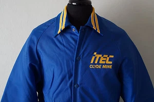 Clyde Mine Majestic Athletic Wear Mens Large Blue Varsity Jacket Made in USA - Picture 1 of 8