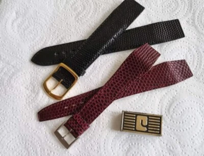 Bracelets de montre ANSES Soudées VINTAGE marque COBRA en cuir LÉZARD 20mm - Photo 1/3