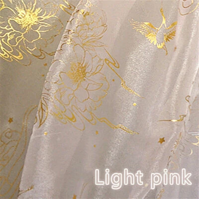 Tulle Sheer Fabric Mesh Japanese Floral Crane Shiny Retro DIY for Kimono Chic - Image 1 of 4
