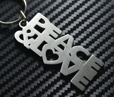 Paix Et Amour Porte-Clé Acier Inoxydable Cadeau - Photo 1/2
