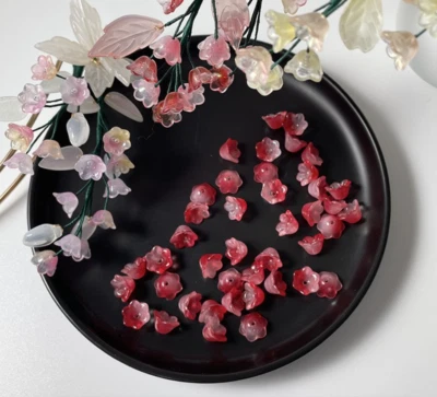 100 Piezas Multicolor Vintage Trompeta Campana Flor Tapa Cuentas Murano Vidrio 10x6mm Foto 1 de 4