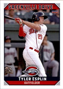 2019 Greenville Drive Choice 9 Tyler Esplin Lake Bluff Illinois IL Baseball Card