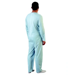 Rekordsan Pyjama Overall Frische Baumwolle Herren Classic Reißverschluss hinten Hellblau - Bild 1 von 3