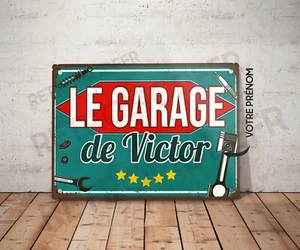 Plaque métal vintage garage personnalisé Décoration panneau atelier pancarte - Picture 1 of 5