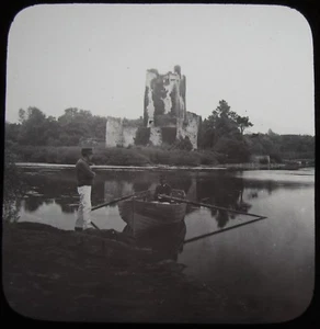 Glass Magic Lantern Slide ROSS CASTLE FROM LAKE C1890 IRELAND VICTORIAN PHOTO - Picture 1 of 2