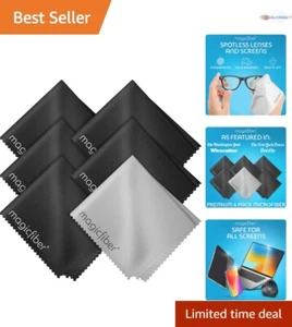 High-Quality Microfiber Cleaning Cloths 6 Pack - Safe for All Delicate Surfaces - Picture 1 of 8