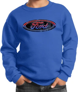 Kids Ford Oval Sweatshirt Distressed Logo - Picture 1 of 19