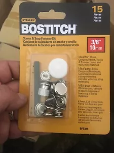 Stanley Bostitch Screw & Snap Fastener Kit 3/8''- 10mm 15 pieces 5 Packs New - Picture 1 of 8
