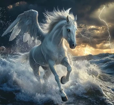 Kit Pintura Arte Diamante 5D Blanco Pegaso 30cmx30cm Foto 1 de 4