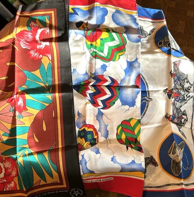 Lote De Colección De 3 Bandanas Hechas En EE. UU. Globos Vaqueros Florales Foto 1 de 4