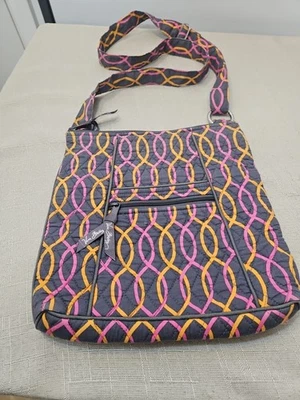Bolso Bandolera Vera Bradley Para Mujer Jazzy Blooms Remolinos Gris Rosa Naranja Foto 1 de 4