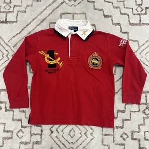 Ralph Lauren Poloshirt Jungen 5 rot Mercer Club Winter Cup Langarm Rugby - Bild 1 von 13